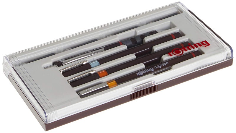 Rotring Isograph Junior Set 3X Technical Pens (0.20mm, 0.40mm, 0.60mm) + Accessories - Image 2